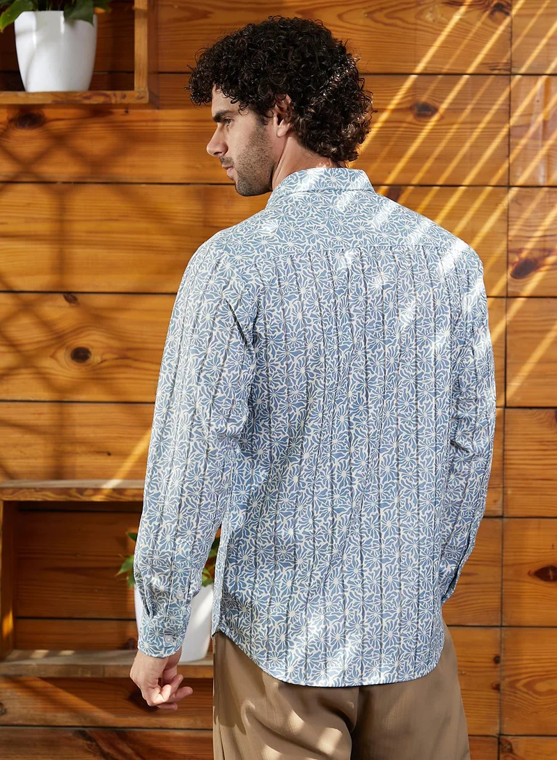 كامبوس سوترا Men's Powder Blue Retro Lume Shirt