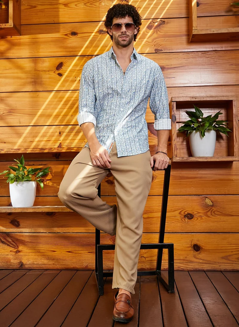 كامبوس سوترا Men's Powder Blue Retro Lume Shirt