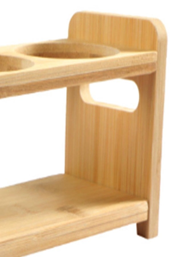 HAOHIZE Oil Bottle Rack, 4 Holes Wooden Kitchen Oil Bottle Organizer Rack Rectangle Slot Oil Vinegar Bottle Storage Display Rack Kitchen Dispenser Olive Jar Standing Shelf Rack (Round Slots) - Image 5