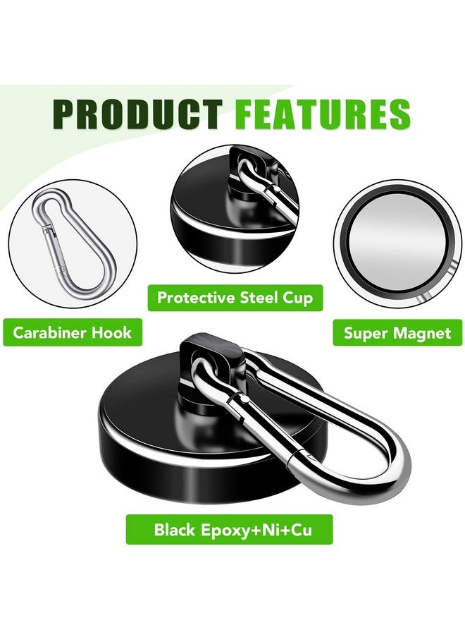 E BAVITE Carabiner Magnetic Hooks, 110LBS Strong Black Magnetic Hooks Heavy Duty with Swivel Carabiner Hook, Great for Hanging for Cruise, Garage, Kitchen, Refrigerator, Locker (12-Pack) - Image 4