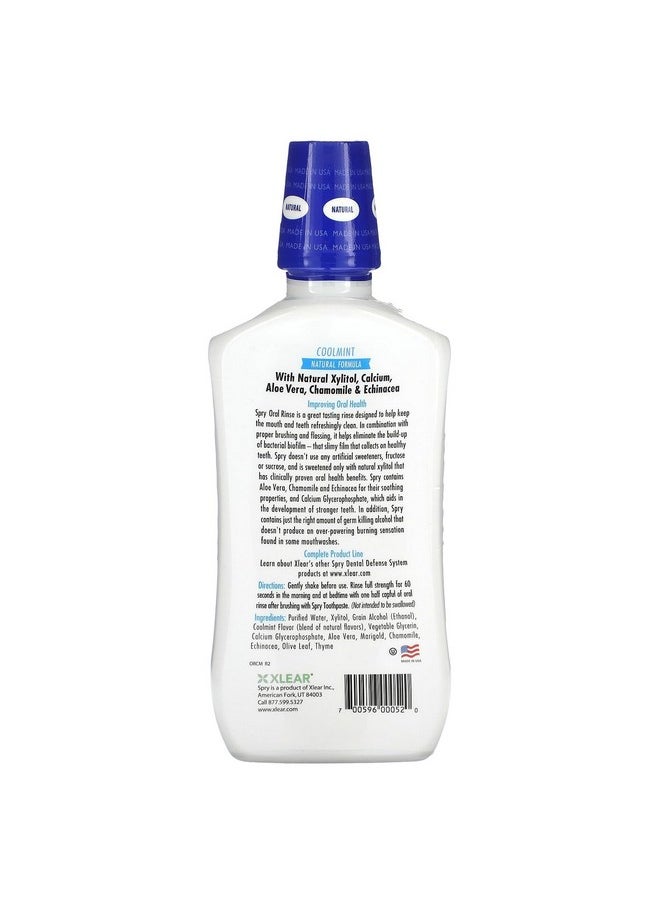 Spry Natural Mouthwash Dental Defense Oral Rinse With Xylitol, All-Natural Coolmint, 16 Fl Oz (Pack Of 1)  - Image 2