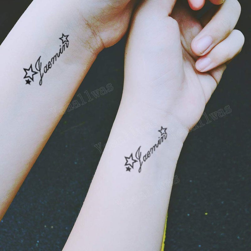 Yesallwas 6 Sheets word temporary tattoos unisex,Waterproof long lasting Fake Tattoos Stickers for for kids girls teens Cool body Art Black Character Tattoo - Image 4