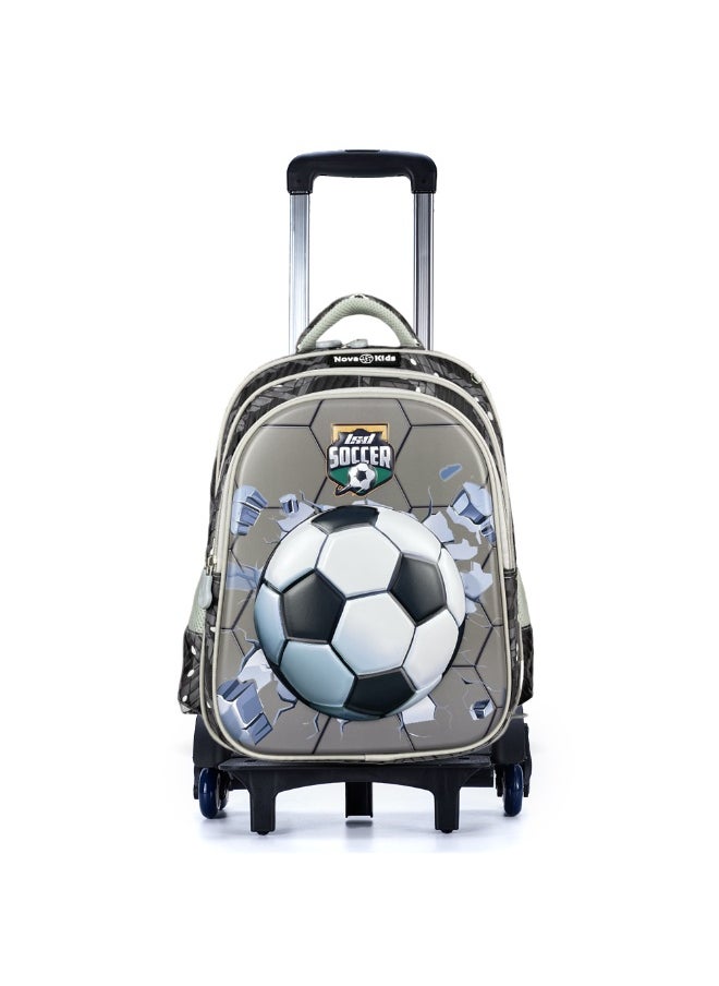 Nova kids Nova Kids 3D School Bag w/ Trolley - Soccer Grey  - Image 1