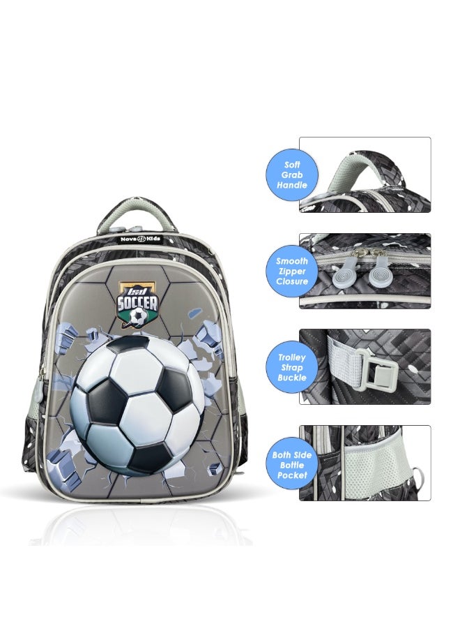 Nova kids Nova Kids 3D School Bag w/ Trolley - Soccer Grey  - Image 5