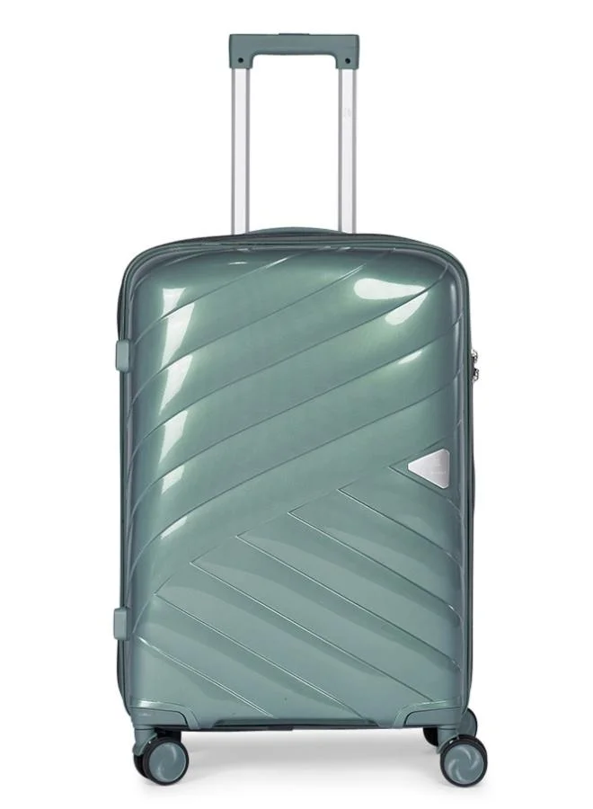 LIMRA travel bags 3-piece hard shell luggage set durable polypropylene suitcases with spinner wheels l-green