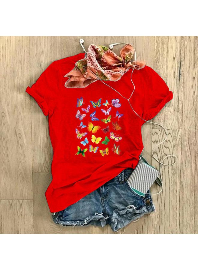 VUELO Spot Independent Station Loose Crew Neck Creative Short Sleeve T-shirt For Women - Image 1