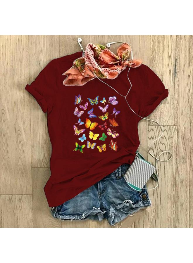 VUELO Spot Independent Station Loose Crew Neck Creative Short Sleeve T-shirt For Women - Image 3