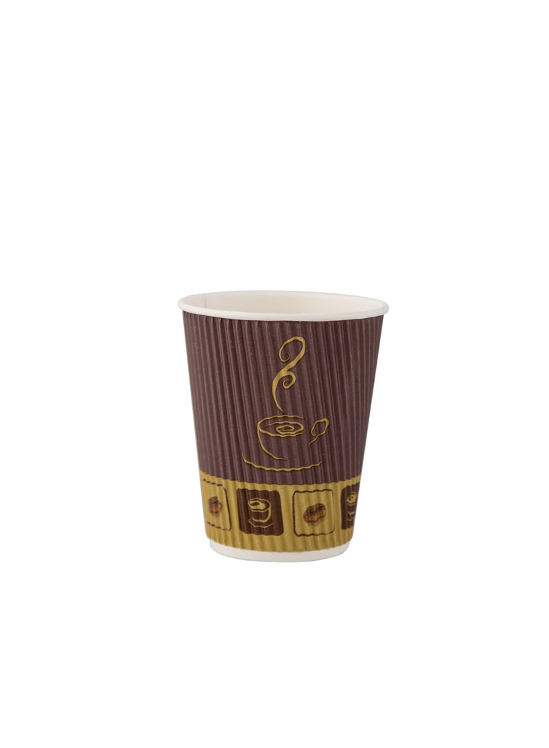Falconpack Disposable Semi Wholesale Ripple Paper Cup without lid 8oz (240 Pieces) - Image 1