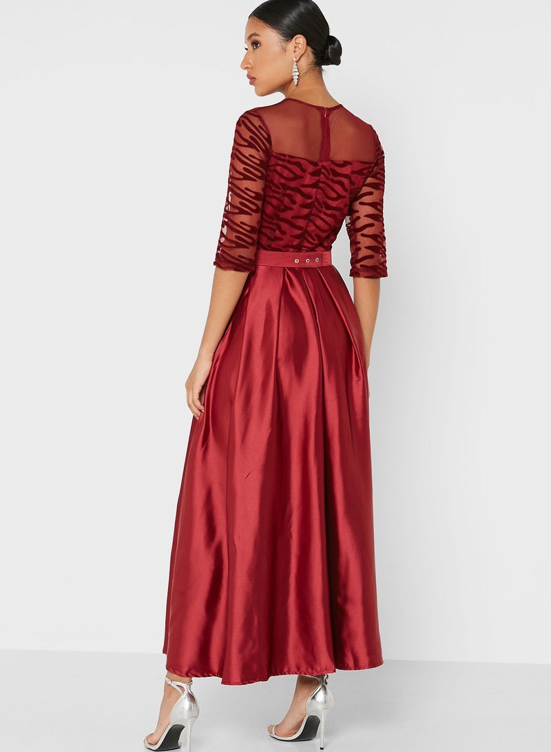 Khizana Belted Satin Dress  - Image 2