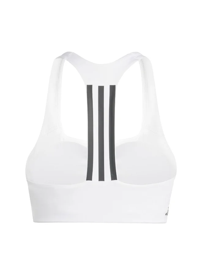 Adidas Adidas Pwim Ms 3S Bra White Workout Bra - Medium Support Bra For Women