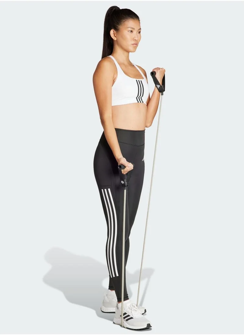 Adidas White Powerimpact Training Medium-Support 3-Stripes Bra for Women | Best Price UAE