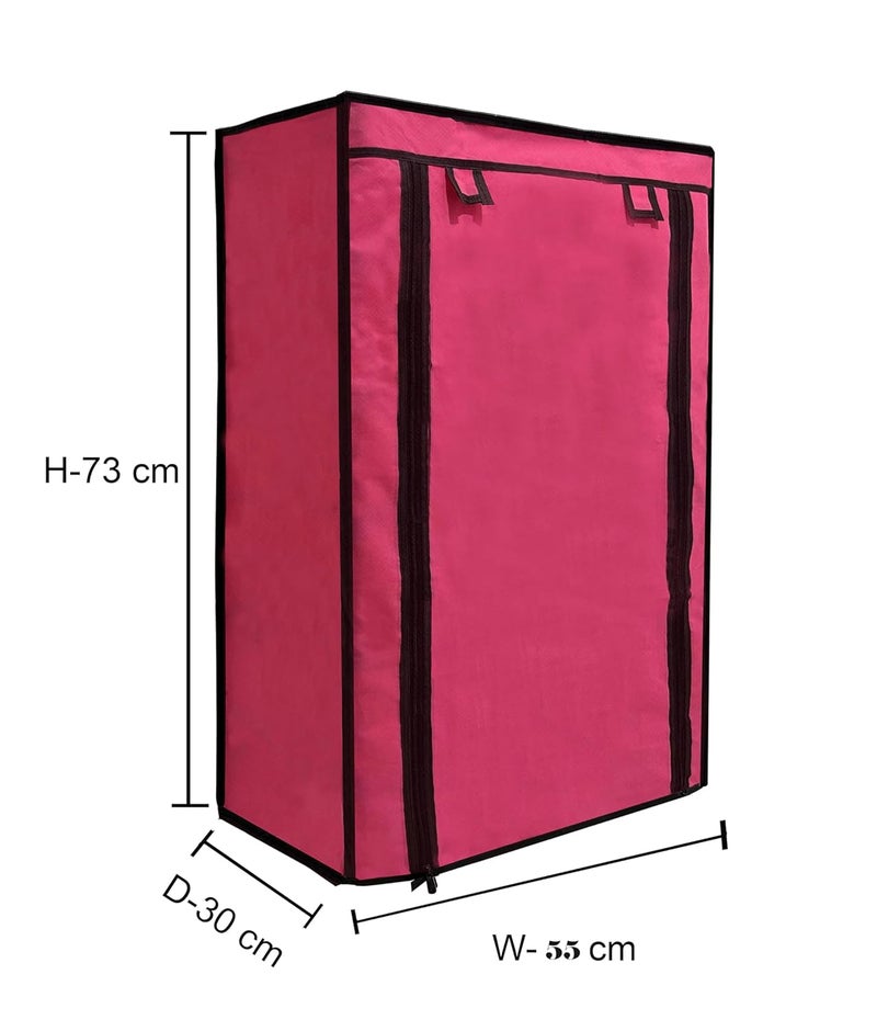 PHILOSHOP PHILOSHOP Cover for Shoe Rack Home Only for 4Layer Portable Foldable Shoe Stand Non Woven Zipper Fabric Cover Pack of 2 - Image 2