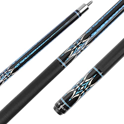 AB Earth 58 Pool Cue Stick Canadian Maple 13mm Tip Billiard Cue with Irish Linen Wrap Blue 18oz - Image 1