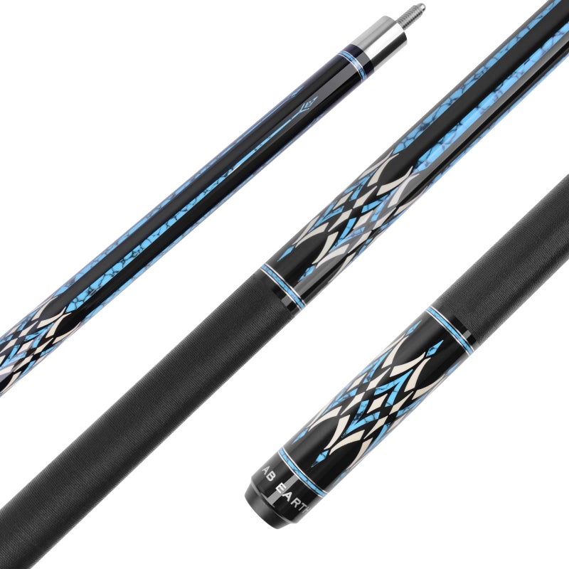 AB Earth 58 Pool Cue Stick Canadian Maple 13mm Tip Billiard Cue with Irish Linen Wrap Blue 18oz - Image 2