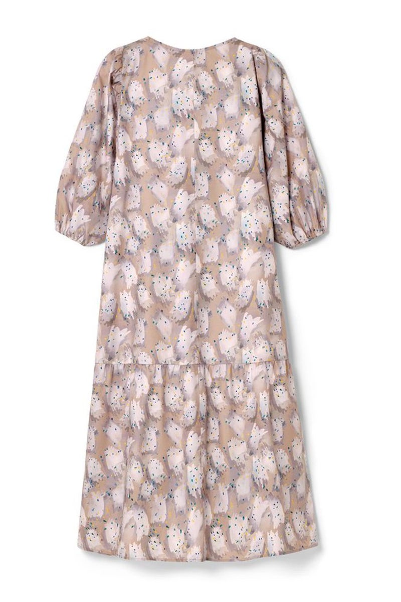 Tchibo Women Allover Print Balloon Sleeve Midi Dress, Multicolor - Image 3