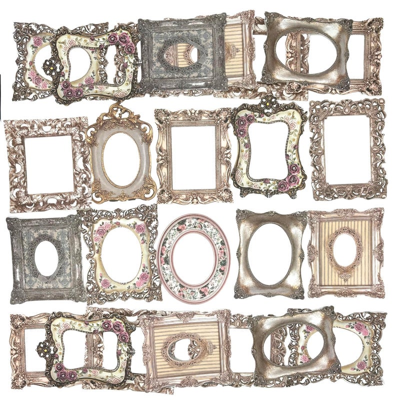 Obujopal 30Pcs Vintage Scrapbook Paper Photo Frame for Scrapbooking Junk Journal Collage Diary Embellishment DIY Photo Album DIY Craft Decoration 10 Patterns YSDC4 - Image 3