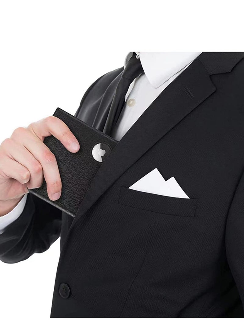 Zikra Men's Wallet, Credit Card Bi-Fold Wallet with Money Clip, RFID Blocking Slim Front Pocket Wallet, with ID Window Card Holder Wallet Tag Clip Pocket Protector, for Airtags Wallet Men Women, Black, - Image 3