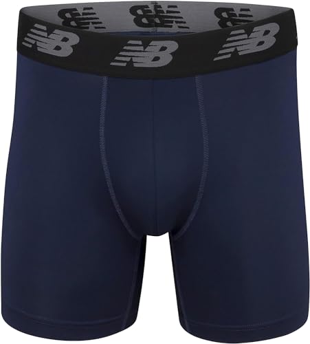 New Balance Men's 5" Performance No Fly Boxer Brief (4 Pack), Pigment/Team Red/Lead/Black, XX-Large - Image 3