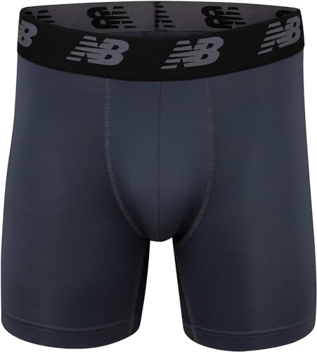 New Balance Men's 5" Performance No Fly Boxer Brief (4 Pack), Pigment/Team Red/Lead/Black, XX-Large - Image 4