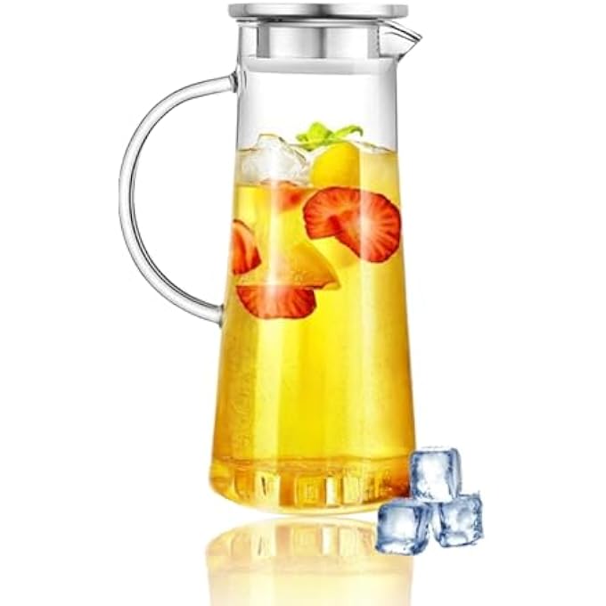 Unity With Lid 15L 51Oz Lidded Beverage Carafe For HotCold Iced Tea Coffee Milk Juice Water Jug For Home And Office Use - Image 1