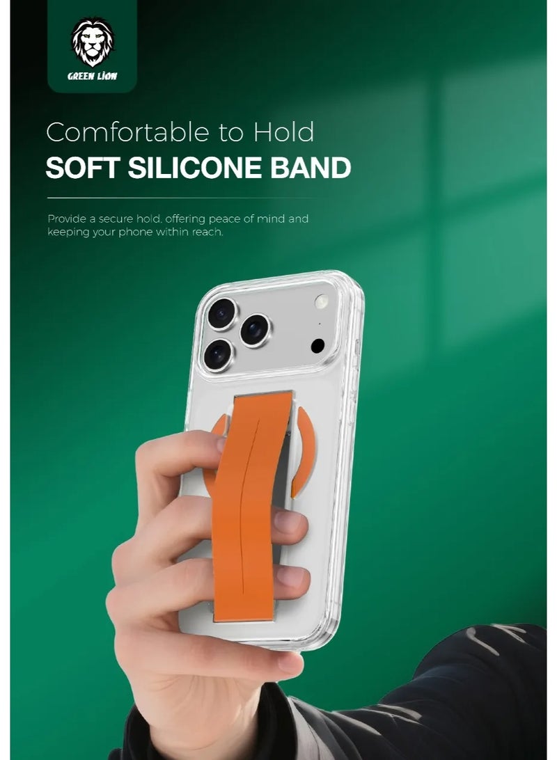 GREEN LION MagSafe Grip Case / iPhone 17 Pro Cover / iPhone Case - Screen & Camera Guard - Orange Titanium - Image 3