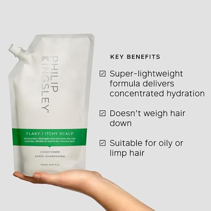 Philip Kingsley | FLAKY/ITCHY SCALP SHAMPOO | ANIT-DANDRUFF FOR FLAKY, ITCHY, DRY, OILY SCALPS | CLEANSING SCALP CARE | HYDRATES, SOOTHES AND CALMS | 1000 ML REFILL POUCH - Image 3
