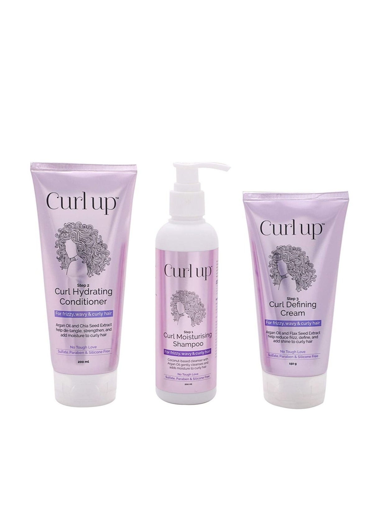 Curl Up Curl Up Curl Care Bundle with Curly Hair Shampoo Conditioner ...