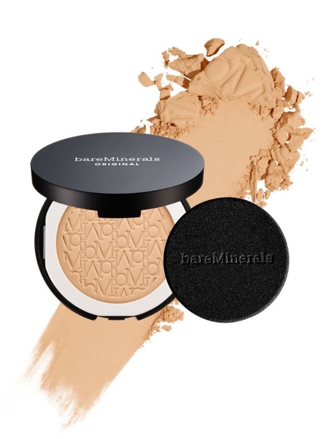 بودرة أساس معدنية مضغوطة من bareMinerals، لون ذهبي متوسط ​​مع عامل حماية من الشمس 15-14 | خفيفة الوزن، تغطية قابلة للبناء، خالية من التلك، 9 غرام - Image 1