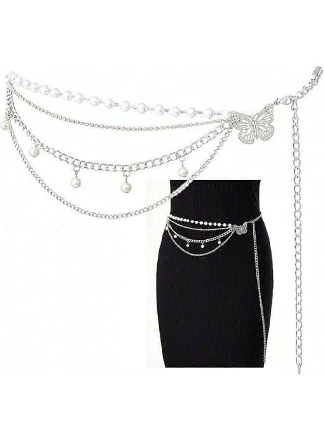 amazing.EGP AmazingEGP | Women Multi-Layer Butterfly Faux Pearl Gold Waist Chain - Image 1