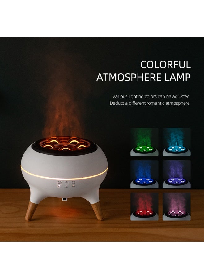 حقل منـثِّر العـطـور ومـرطِّب الهواء سعة ٣٥٠ مل – يعمل بالتحكـم عـن بـعـد، ٧ أشكال للوهـج، إضـاءة ليلية، رذاذ فوق صوتي، تشغيل صامت وإيقاف تلقائي – مثالي للغرف والمكاتب وجلسات اليوغا والتأمل - Image 1