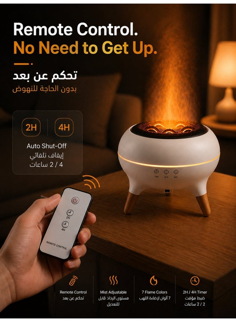 Field air humidifier，Essential Oil Diffuser Aromatherapy Diffuser 350ml– Remote Control, 7 Varieties of Flames, Night Light, Ultrasonic Mist, Silent Operation & Auto Shutoff – Ideal for Bedroom, Office & Yoga&meditation - Image 3
