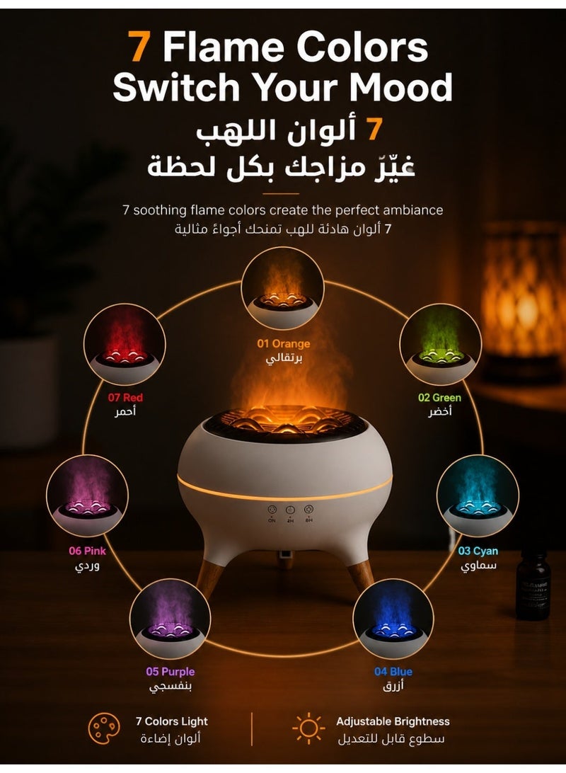 Field air humidifier，Essential Oil Diffuser Aromatherapy Diffuser 350ml– Remote Control, 7 Varieties of Flames, Night Light, Ultrasonic Mist, Silent Operation & Auto Shutoff – Ideal for Bedroom, Office & Yoga&meditation - Image 4