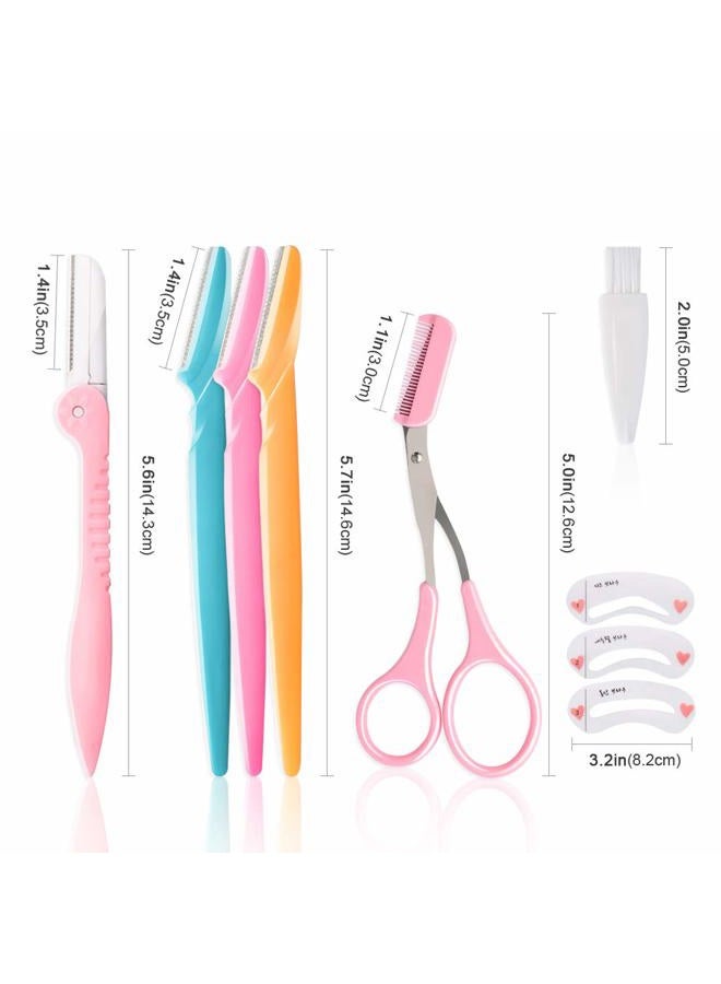 Molisaka 12 Pcs Eyebrow Razor, Face Razors for Women, Exfoliating Eyebrow Trimmers, Eyebrow Grooming Shaper for Women Face, Peach Fuzz, Hair Removal, Facial Razors for Women Face Dermaplane Glow Razor - Image 3
