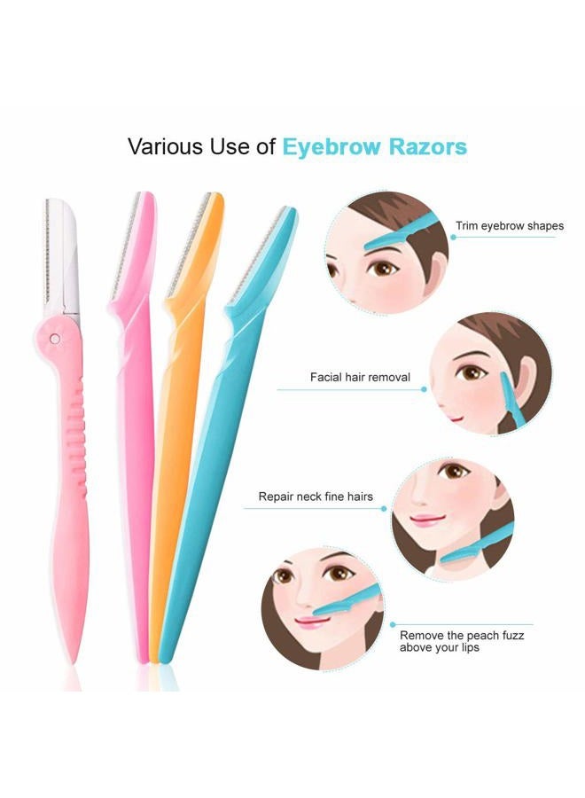 Molisaka 12 Pcs Eyebrow Razor, Face Razors for Women, Exfoliating Eyebrow Trimmers, Eyebrow Grooming Shaper for Women Face, Peach Fuzz, Hair Removal, Facial Razors for Women Face Dermaplane Glow Razor - Image 4