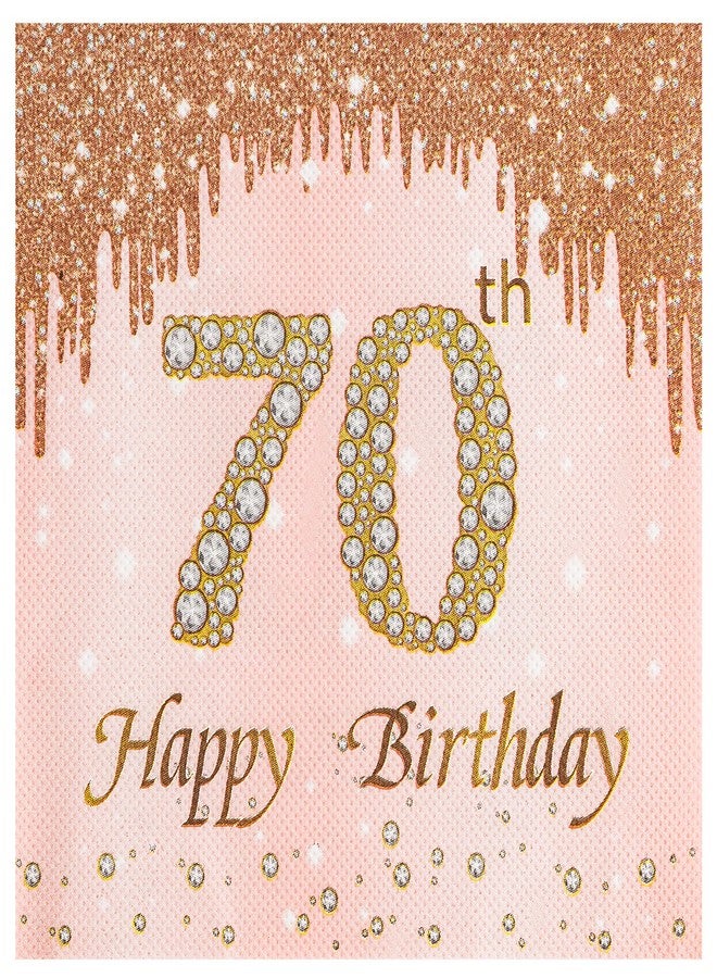 Calculs 70th Birthday Cocktail Napkins Cheers To 70 Rose Gold Tableware Snack/Dessert/Beverage Disposable Napkin 20pk - Image 1