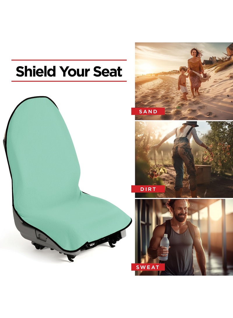 KASTWAVE Waterproof Sweating Car Seat Covers, Universal Fit Non-Slip Car Seat Protector for Post Gym Workout, Running, Swimming, Beach, Hiking, Fitness, Pets, and Water Sports, Mint Green - 1Pcs - Image 5