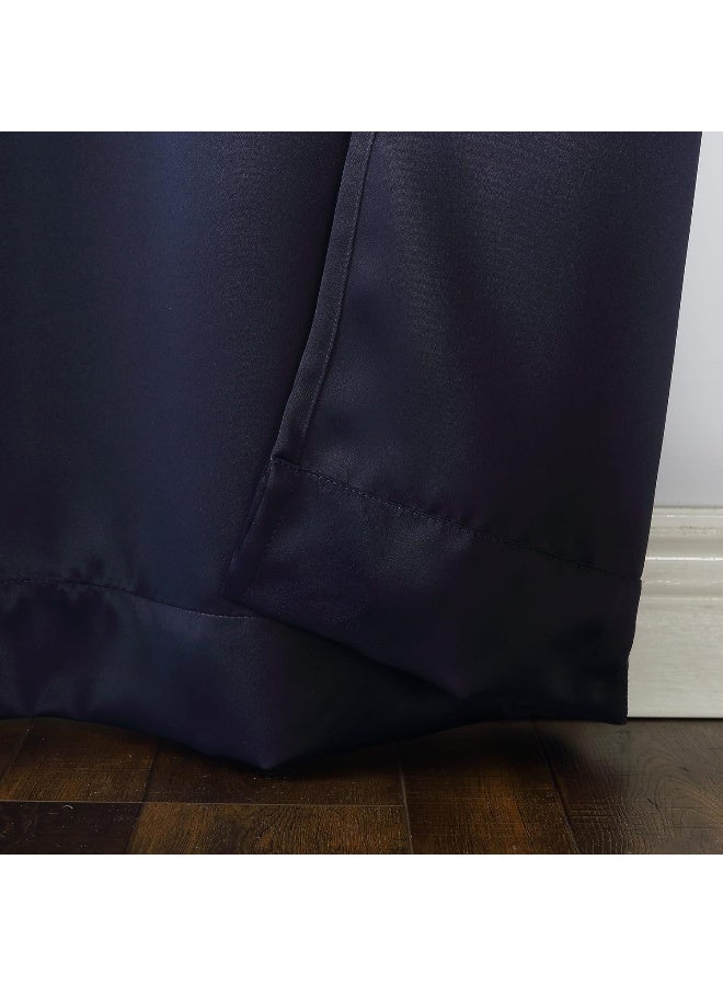 Sun Zero Easton Energy Saving Blackout Tab Top Curtain Panel 40 x 84 Navy Blue - Image 3