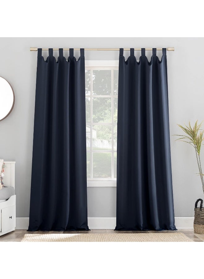 Sun Zero Easton Energy Saving Blackout Tab Top Curtain Panel 40 x 84 Navy Blue - Image 5