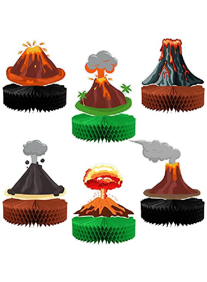 Chinco 6 Pieces Volcano Centerpieces Volcano Party Favor Decoration Dinosaur Party Decorations Lava Table Setting Fire Party Supplies Luau Hawaiian Party Tiki Party Supplies - Image 1