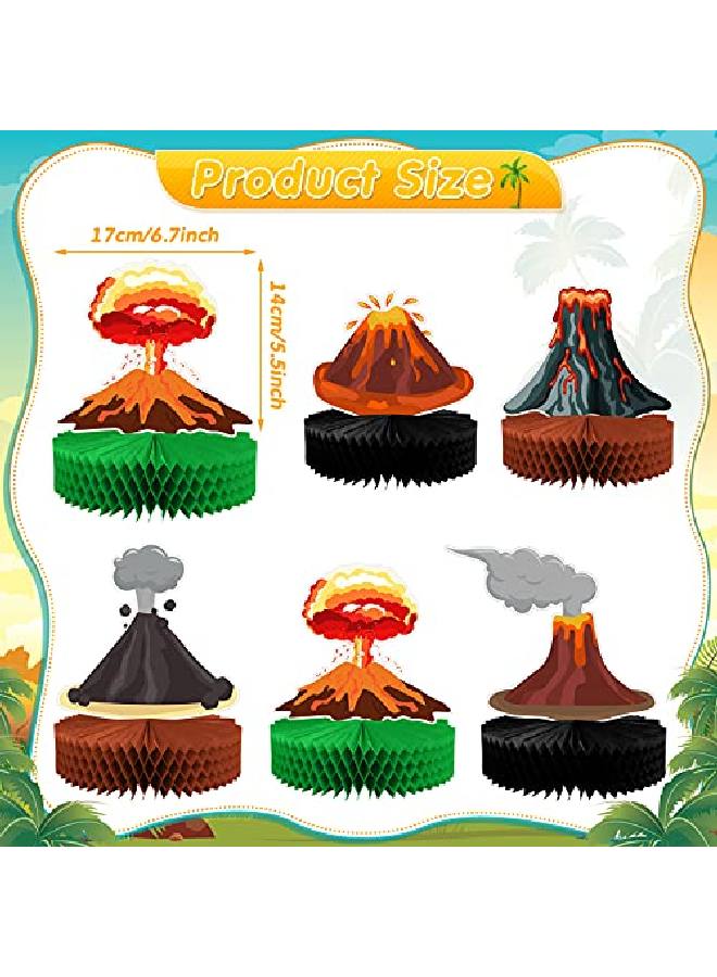 Chinco 6 Pieces Volcano Centerpieces Volcano Party Favor Decoration Dinosaur Party Decorations Lava Table Setting Fire Party Supplies Luau Hawaiian Party Tiki Party Supplies - Image 2