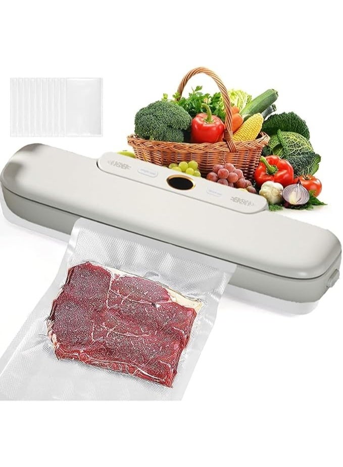 DUNISO Vacuum Sealer, Automatic Food Preserving Machine, Equipped With 10 Vacuum Sealing Bags, Food Vacuum Sealing System, Dry And Wet, One-Click Preservation, Plastic Seal 30cm, Easy To Handle Food Storage,White - Image 1