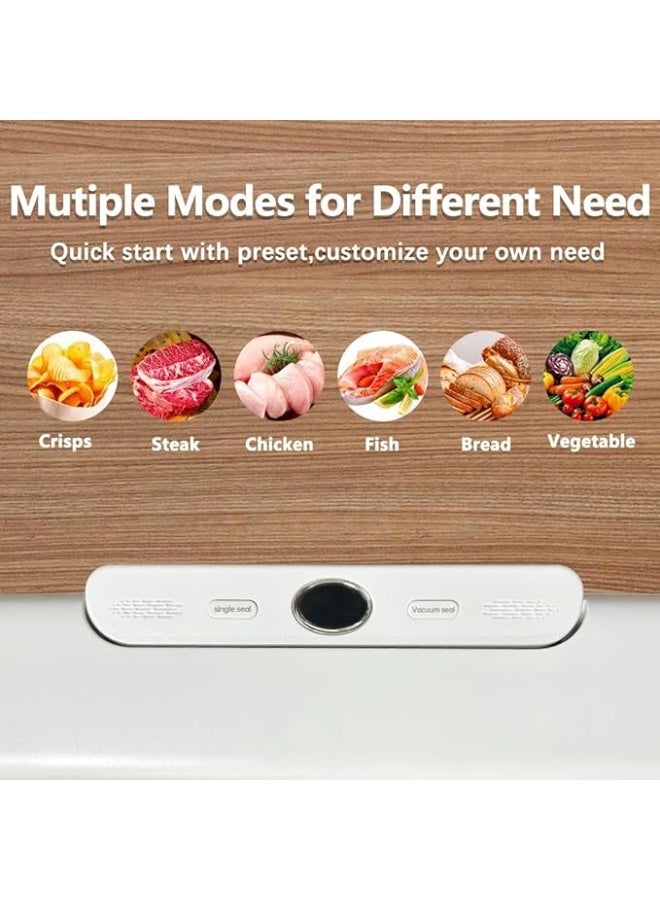DUNISO Vacuum Sealer, Automatic Food Preserving Machine, Equipped With 10 Vacuum Sealing Bags, Food Vacuum Sealing System, Dry And Wet, One-Click Preservation, Plastic Seal 30cm, Easy To Handle Food Storage,White - Image 5