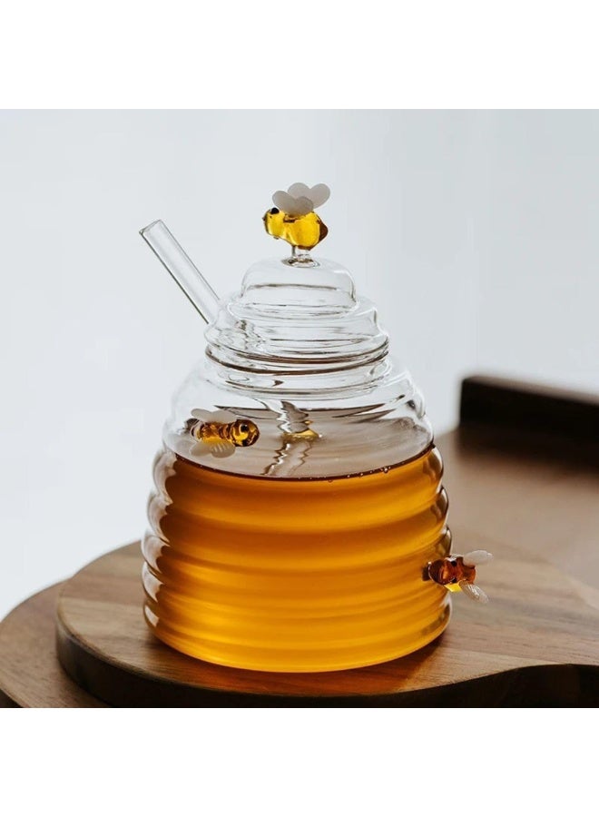 Honey Jar for Serving and Storage with Built-in Spoon Thermal Glass Bee - Image 5