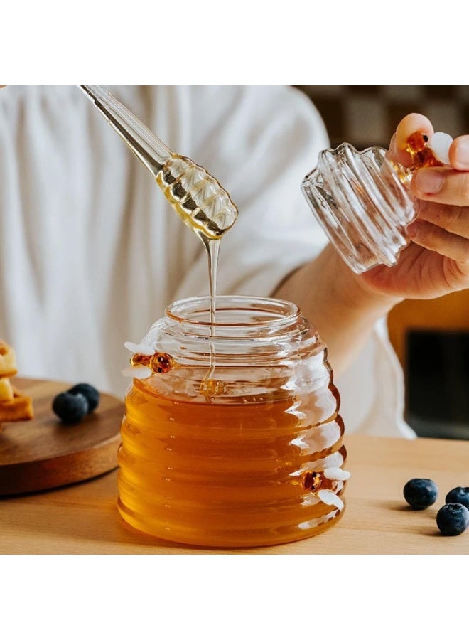 Honey Jar for Serving and Storage with Built-in Spoon Thermal Glass Bee - Image 2