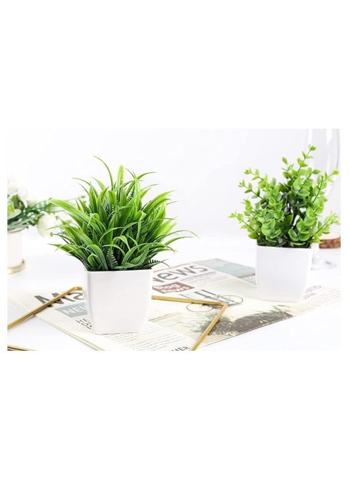 Accessories 22 Small Artificial Eucalyptus Plants in Decorative Pots for Home, Bathroom, Office, and Farmhouse Decor - 2-Pack - Image 3