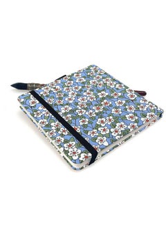 Generic Portable Watercolor Sketchbook, 5x5 Handy Handmade Cloth Fabric Hardcover Sewing Binding Travel Watercolor Paper 140LB/300gsm 20Sheets/40s Journal Mixed Media Pad Notebook Blue White Flower  - Image 4