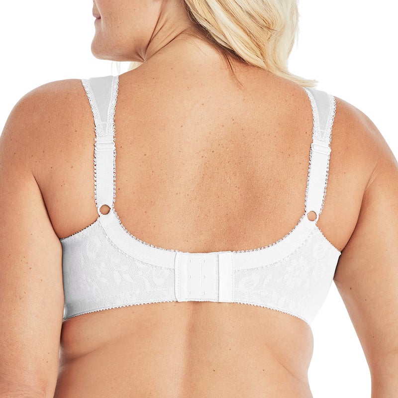 PLAYTEX Womens 18 Hour Comfort-strap Wireless Bra, Full-coverage With 4-way Trusupport, Single & 2-pack Bras, White, 36DD US - Image 3