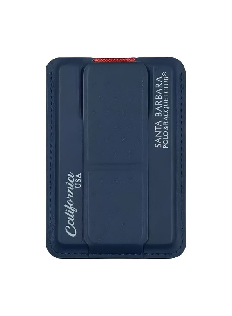 SANTA BARBARA POLO & RACQUET CLUB Santa Barbara Polo & Racquet Club Premium MagSafe Wallet — Ultra-Slim Magnetic Card Holder Attachment for iPhone, Genuine Leather-Like Texture, RFID Protection, Easy Access Pull Tab, Minimalist & Stylish Design, Blue  - Image 1