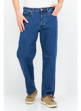 Selected Homme Men Loose Fit Washed Stretchable Jeans, Blue  - Image 1