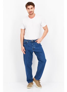 Selected Homme Men Loose Fit Washed Stretchable Jeans, Blue  - Image 3
